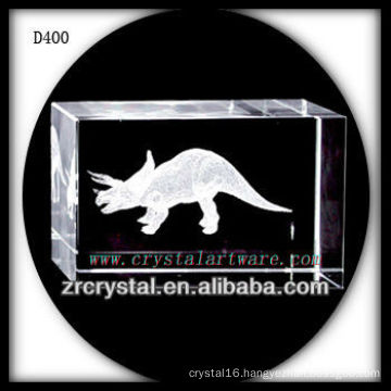 K9 3D Laser Crystal Rectangle with Dinosaur Inside